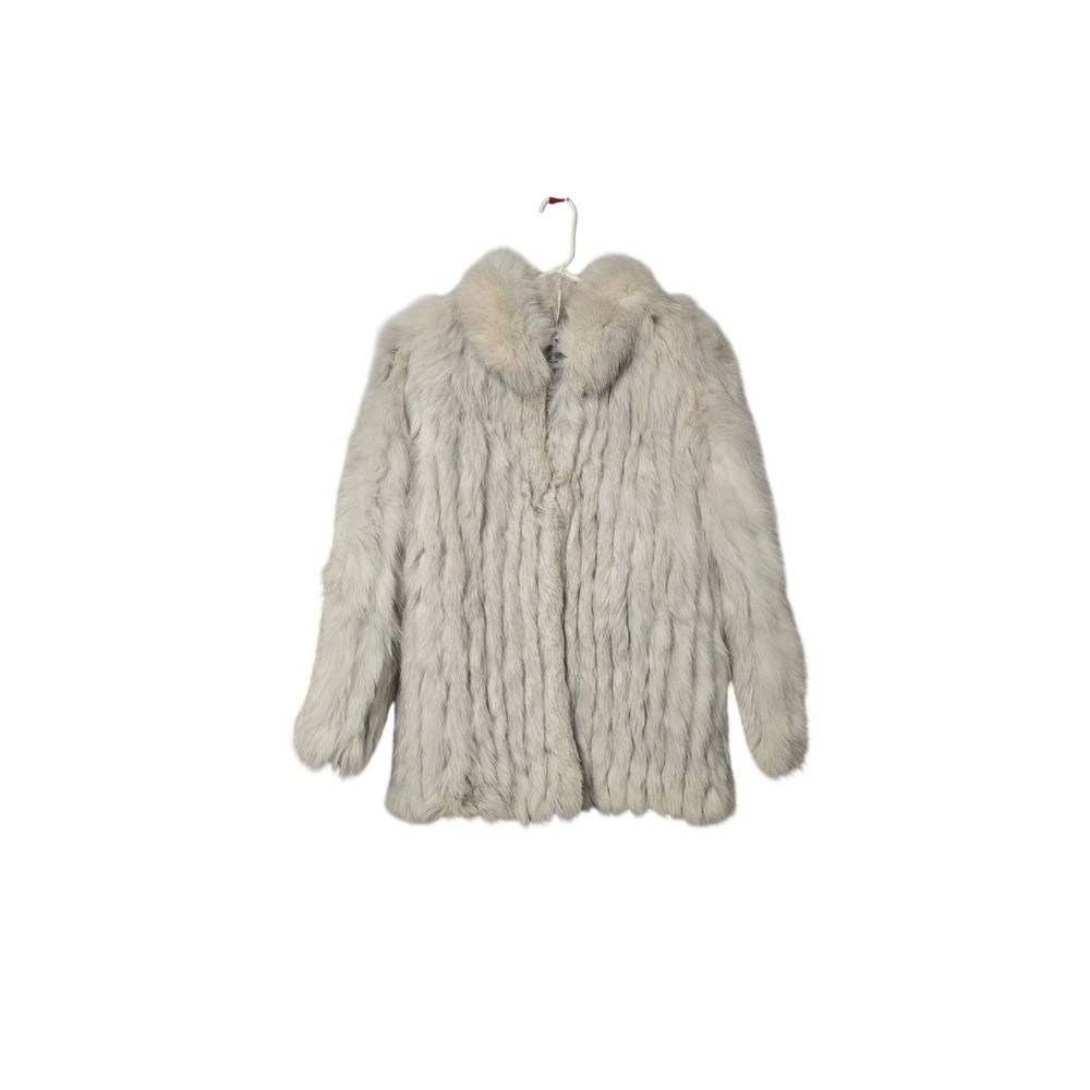 Saga Fox Womens Luxury Fur Jacket‎ Cream White Size M
